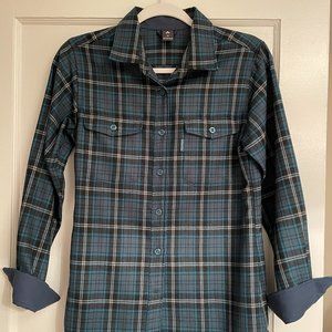 Mont-bell teal flannel shirt (women's size M)